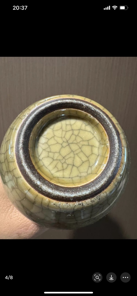古玩陶瓷哥釉葫蘆瓶真品鑒賞圖