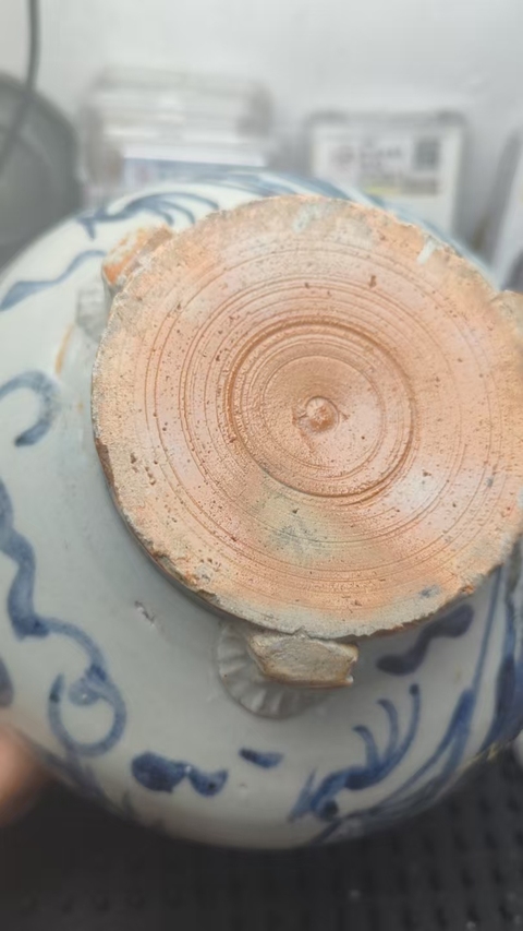古玩陶瓷清中期青花香爐真品鑒賞圖