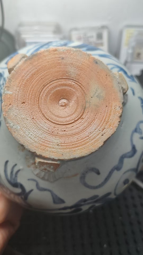 古玩陶瓷清中期青花香爐真品鑒賞圖