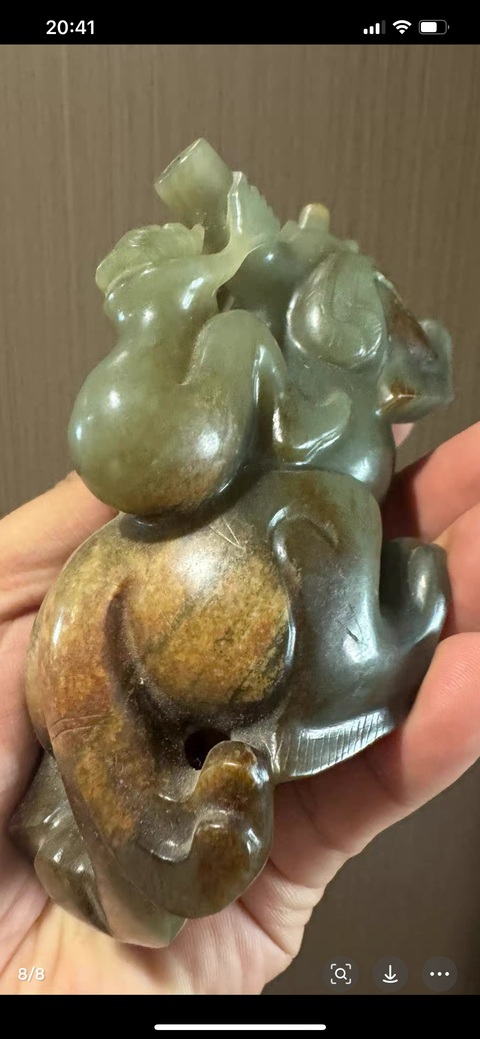 古玩玉器和田玉雕瑞獸題材擺件真品鑒賞圖