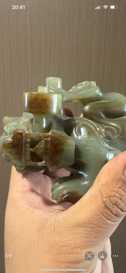 古玩玉器和田玉雕瑞獸題材擺件真品鑒賞圖