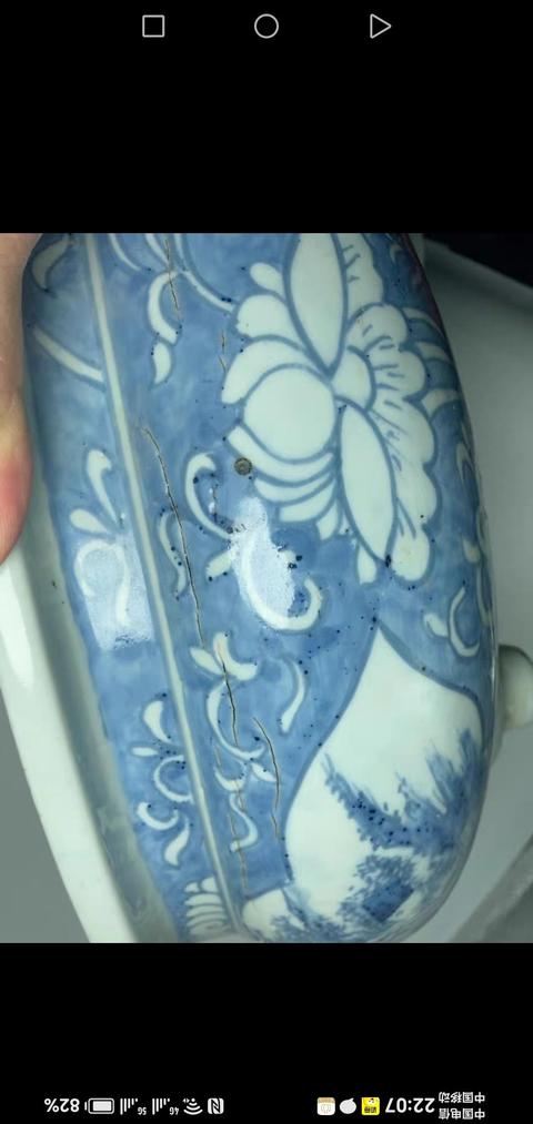 古玩陶瓷德化窯青花香爐真品鑒賞圖
