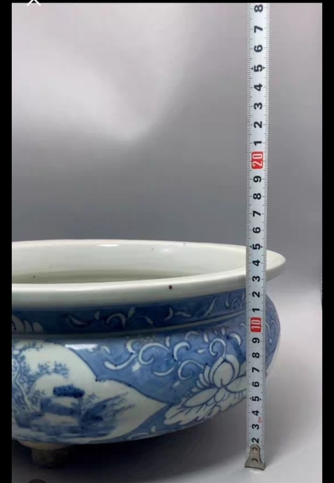 古玩陶瓷德化窯青花香爐真品鑒賞圖