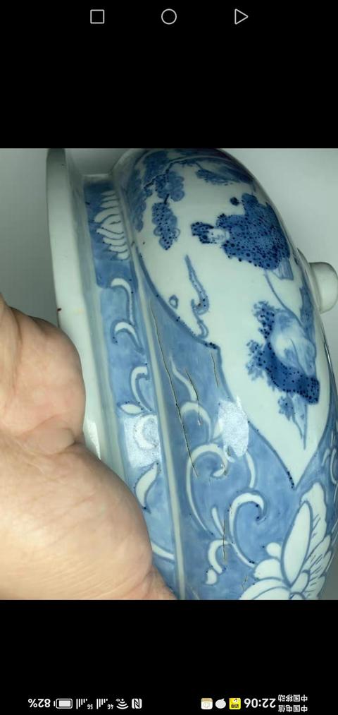 古玩陶瓷德化窯青花香爐真品鑒賞圖