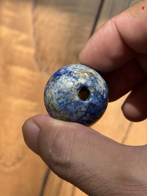 古玩玉器青金石頂珠真品鑒賞圖