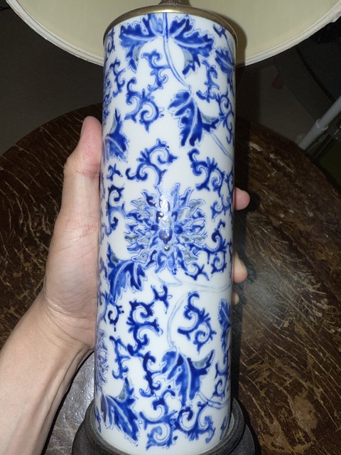 古玩陶瓷花卉紋瑞獸紋燈真品鑒賞圖