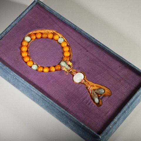 古玩雜項蜜蠟十八子手串真品鑒賞圖