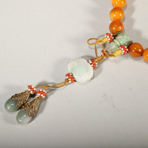 古玩雜項蜜蠟十八子手串真品鑒賞圖