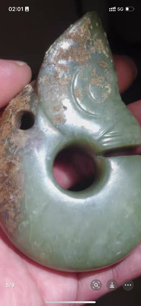 古玩玉器做舊仿“紅山文化”玉豬龍真品鑒賞圖