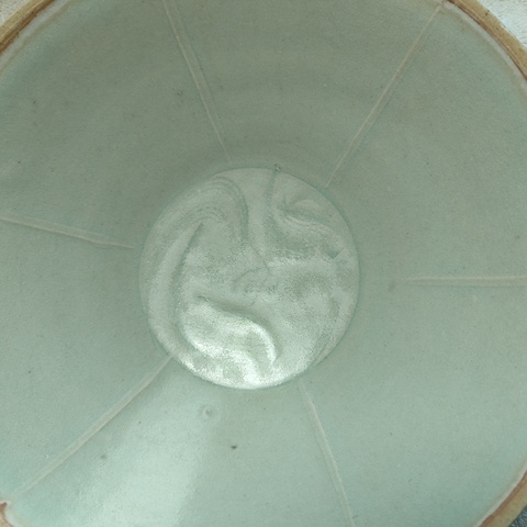 古玩陶瓷湖田窯青白釉雙魚面包碗拍賣,當前價格6800元
