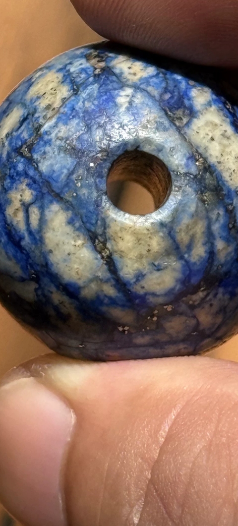 古玩玉器青金石頂珠真品鑒賞圖