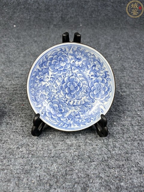古玩陶瓷淡描青花小碟真品鑒賞圖