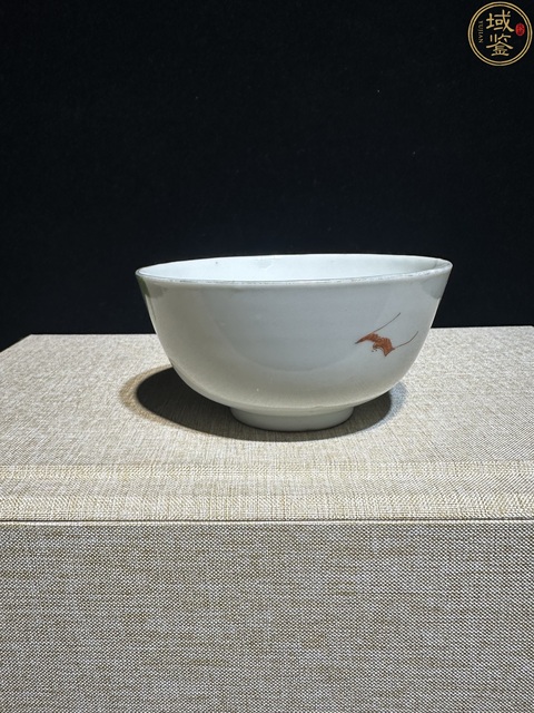 古玩陶瓷花鳥紋粉彩茶圓真品鑒賞圖