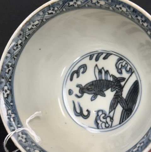 古玩陶瓷青花翼龍紋茶碗真品鑒賞圖