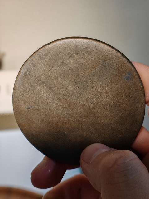 古玩銅器金剛杵紋銅鏡真品鑒賞圖