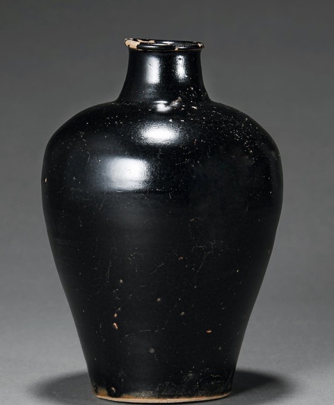 古玩陶瓷黑釉梅瓶真品鑒賞圖
