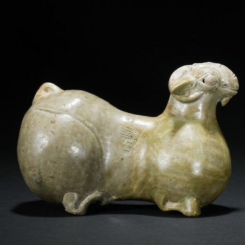 古玩陶瓷青瓷羊真品鑒賞圖