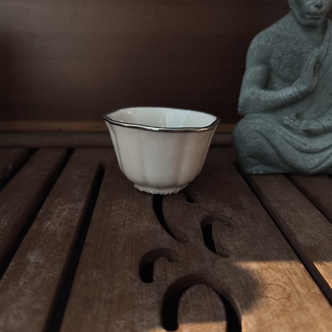 古玩陶瓷德化窯瓜棱杯真品鑒賞圖