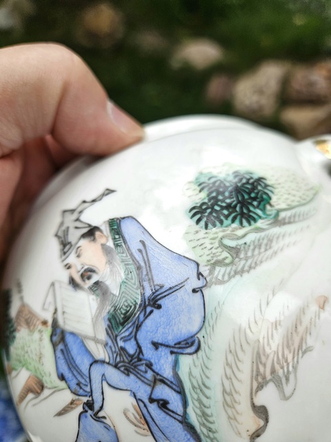 古玩陶瓷民國 粉彩人物紋糖缸真品鑒賞圖