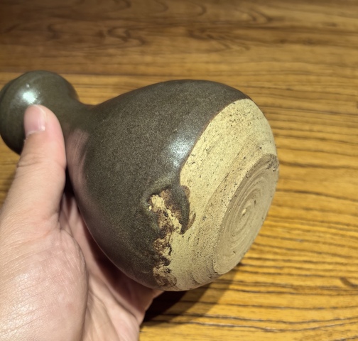 古玩陶瓷元茶葉末釉蒜頭瓶拍賣,當前價格3500元