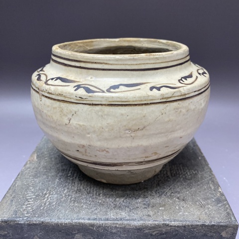 古玩陶瓷元代磁州窯罐真品鑒賞圖