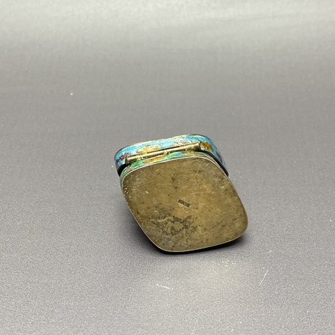 古玩陶瓷民國蛇紋銅胎畫琺瑯彩蓋盒真品鑒賞圖