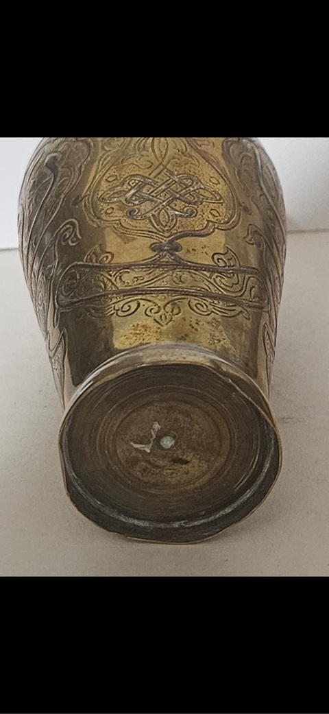古玩銅器銅措銀賞瓶真品鑒賞圖