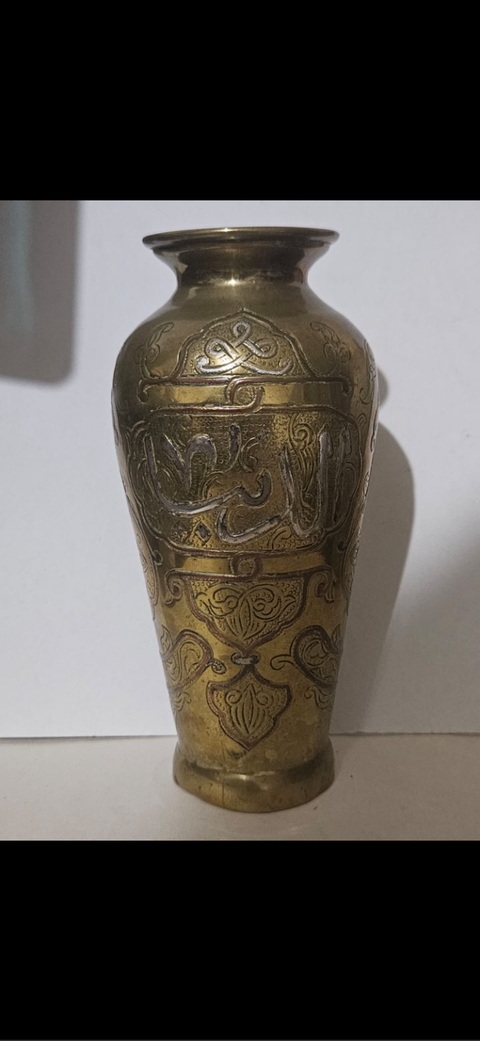 古玩銅器銅措銀賞瓶真品鑒賞圖