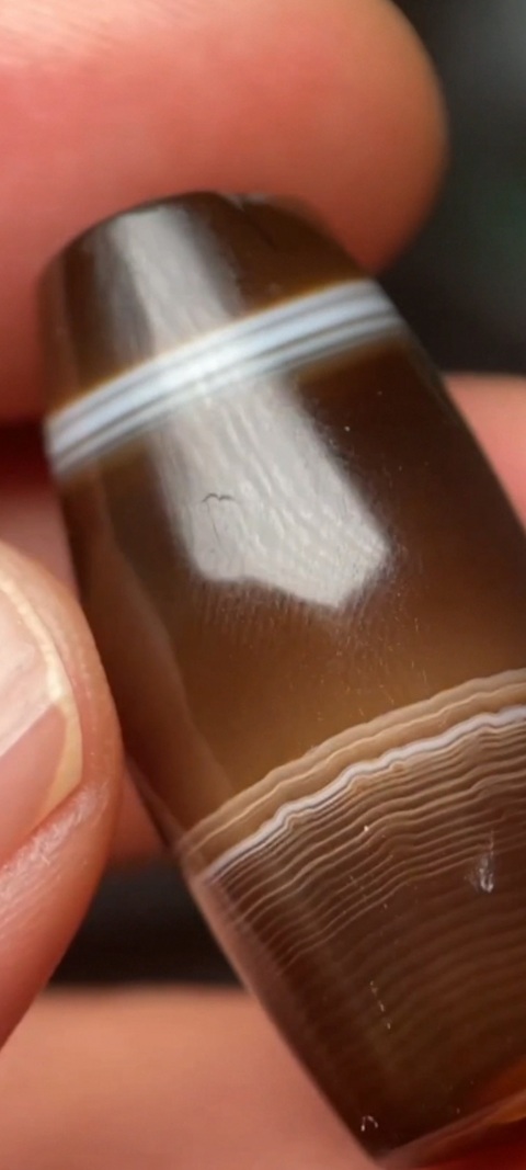 古玩玉器纏絲瑪瑙珠真品鑒賞圖