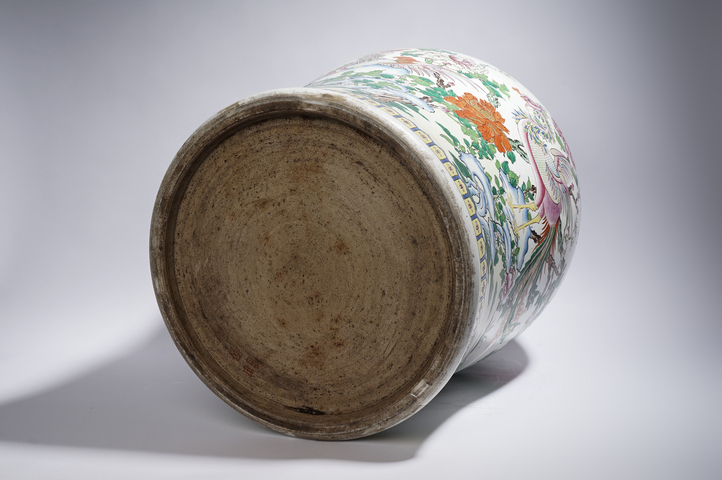 古玩陶瓷清中晚·粉彩鳳凰牡丹紋大將軍罐真品鑒賞圖