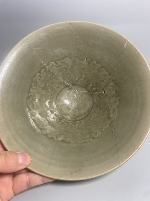 古玩陶瓷耀州窯半碗牡丹大碗拍賣,當(dāng)前價(jià)格6000元
