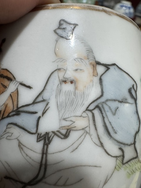 古玩陶瓷宣統人物紋蓋缸真品鑒賞圖
