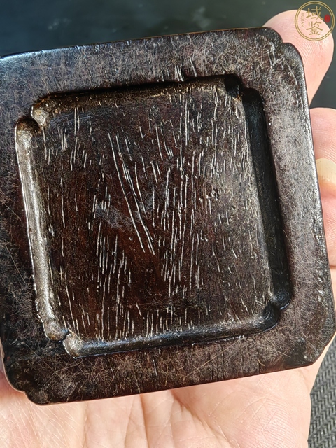 古玩雜項紫檀木雕印盒真品鑒賞圖