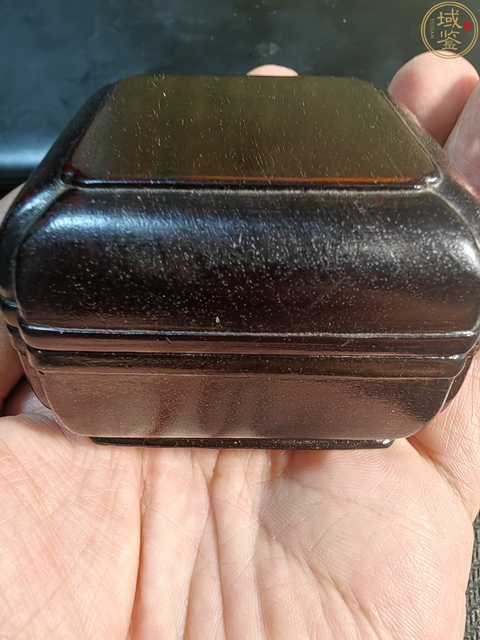 古玩雜項紫檀木雕印盒真品鑒賞圖