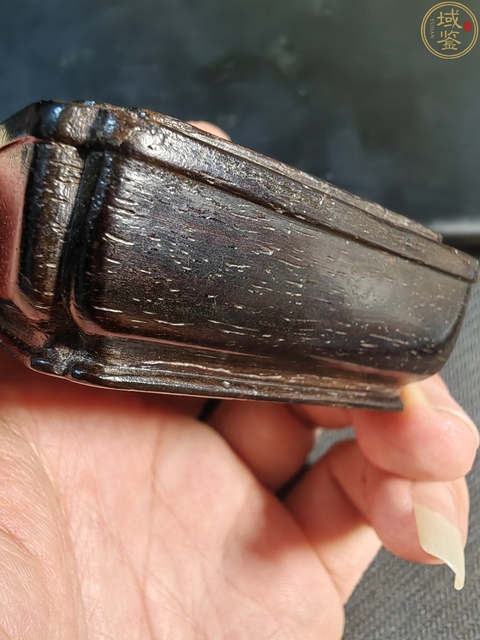 古玩雜項紫檀木雕印盒真品鑒賞圖
