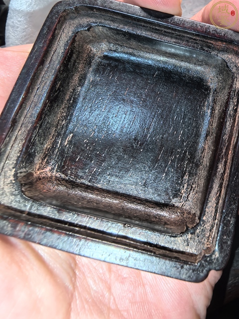 古玩雜項紫檀木雕印盒真品鑒賞圖