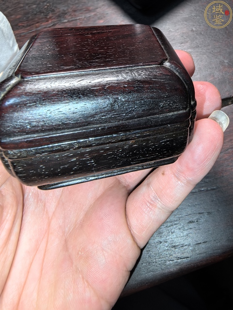 古玩雜項紫檀木雕印盒真品鑒賞圖