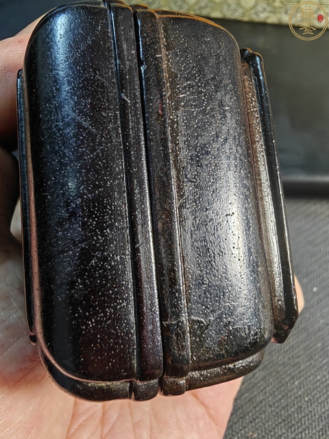 古玩雜項紫檀木雕印盒真品鑒賞圖