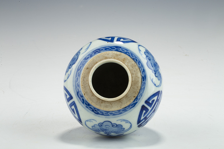 古玩陶瓷清道光·青花福壽紋小罐真品鑒賞圖