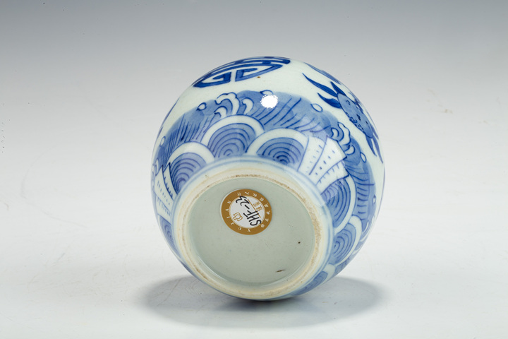 古玩陶瓷清道光·青花福壽紋小罐真品鑒賞圖