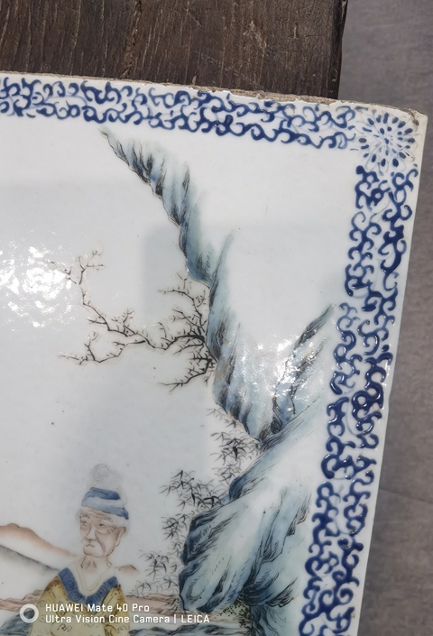 古玩陶瓷人物紋粉彩瓷板畫真品鑒賞圖