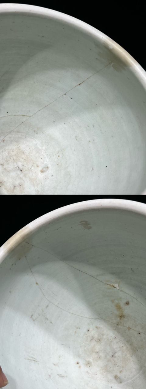 古玩陶瓷青花纏枝花卉案缸真品鑒賞圖