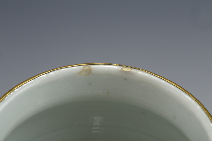 古玩陶瓷清晚·青花獅子繡球紋小廣口罐拍賣，當前價格1424元