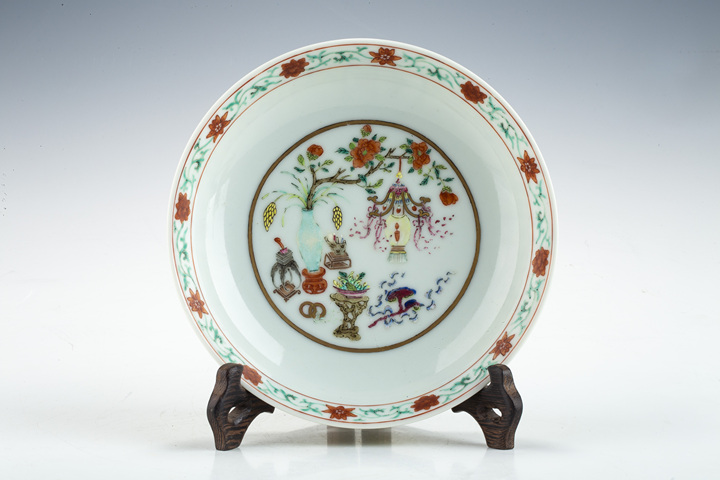 古玩陶瓷清道光·黃地粉彩五谷豐登紋盤一對（官）拍賣，當前價格170604元