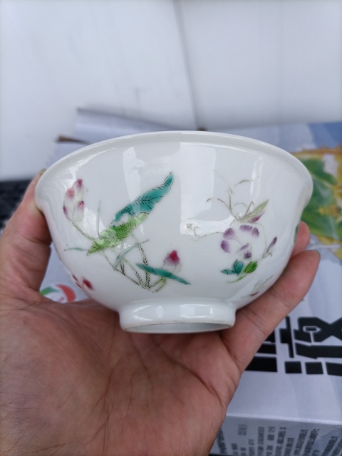 古玩陶瓷粉彩飛黃騰達(dá)圖茶碗,雅玩珍藏款真品鑒賞圖