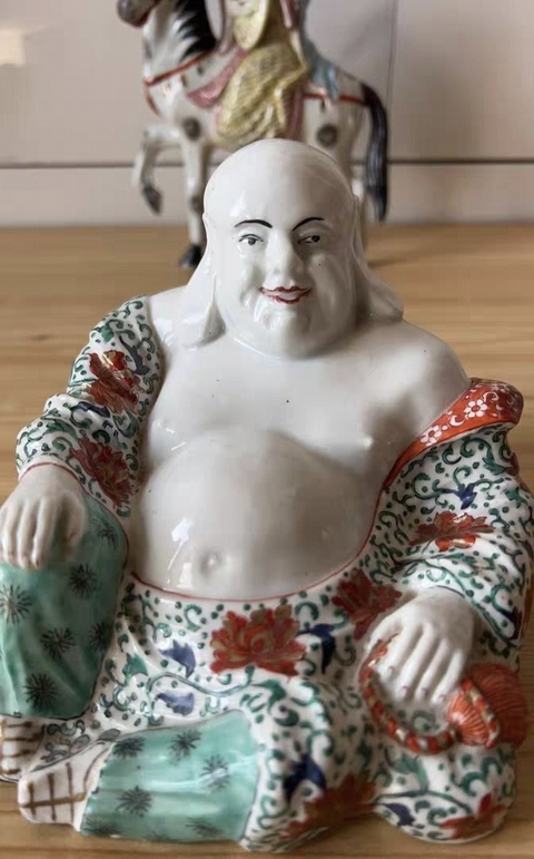 古玩陶瓷粉彩花卉瓷佛真品鑒賞圖