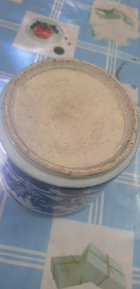 古玩陶瓷龍紋青花圈足筒式香爐真品鑒賞圖
