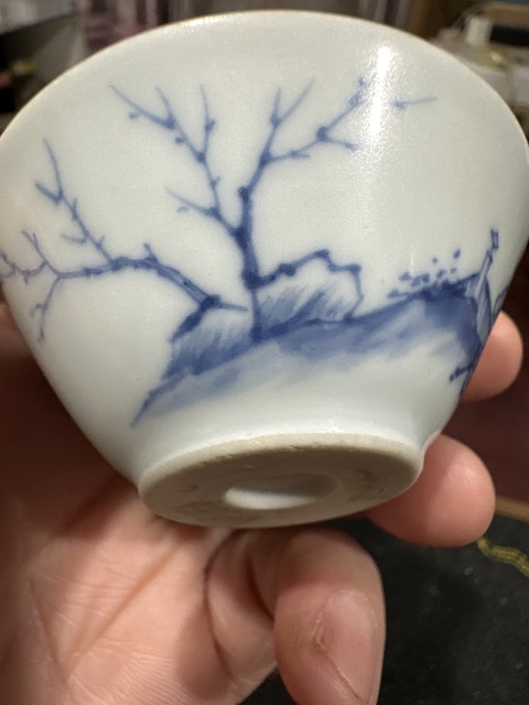 古玩陶瓷玉璧底青花杯真品鑒賞圖