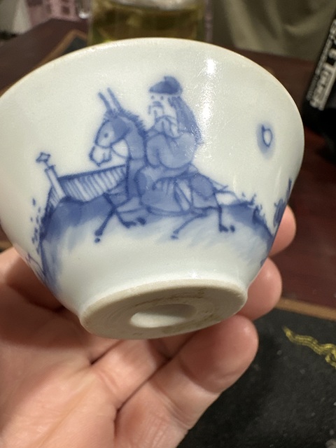 古玩陶瓷玉璧底青花杯真品鑒賞圖
