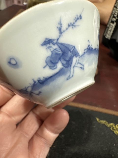 古玩陶瓷玉璧底青花杯真品鑒賞圖